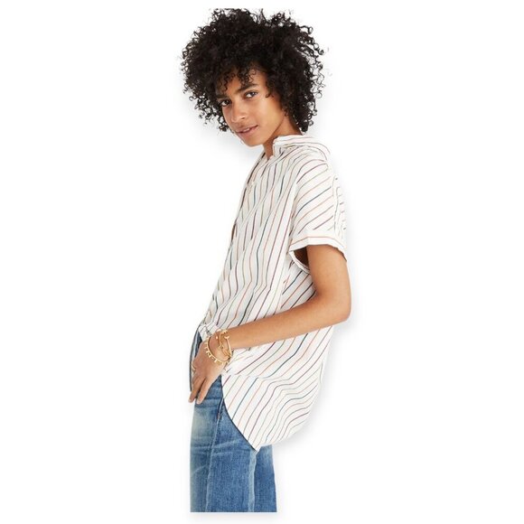 Madewell Central Oversized Sadie Stripe Shirt Small - Picture 2 of 12